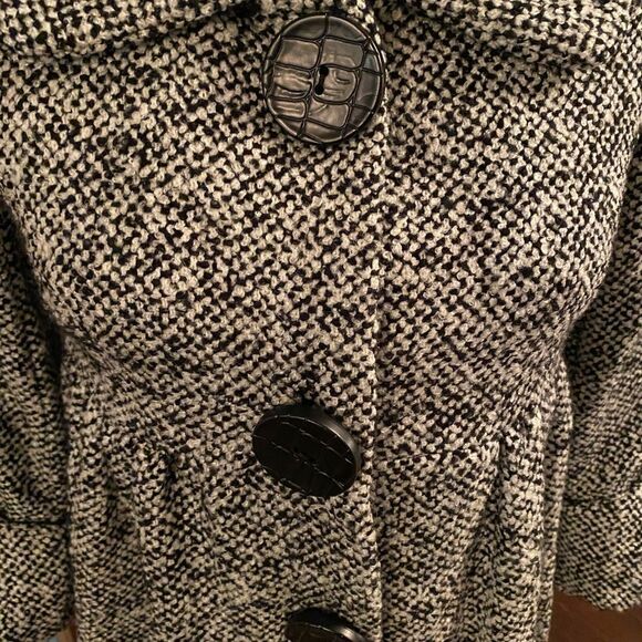 *Kensie* 🌺COQUETTE-Style🌺 Lined Tweed *Parisian* Swing Coat *Snaps* Sz 2 - Picture 2 of 8
